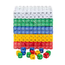 12PCS Math Dice With Numbers 1-6 Educación Montessori Learning Activities Juegos De Mesa Familiares Divertidos Party Favors