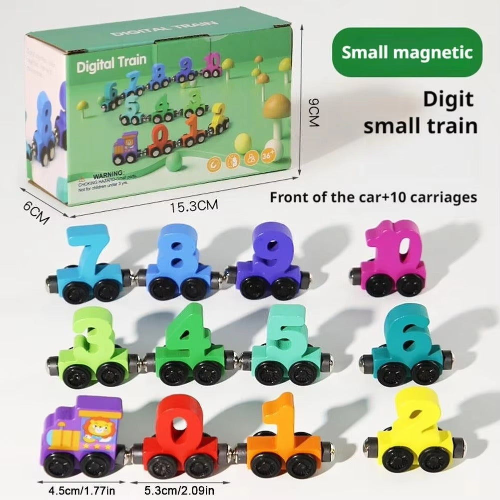 Magnetic Wooden Train Set for Toddlers 🌈