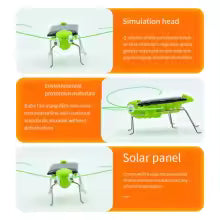 Solar Grasshopper Toy Puzzle — Fun Science Educational Moving Insect Toy for Kids