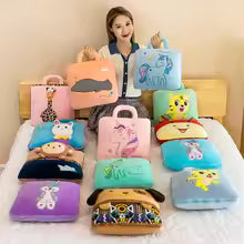 Cartoon Air Conditioner Quilt 2 In 1 Pillow Quilt Dual-use Office Nap Pillow Multifunctional Folding Blanket Car Cushion Pillow
