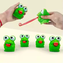 Pinch Frog Dinosaur Sticking Tongue Out Toys Funny Sensory Stress Relief Fidget Toys Cat Toys School Gifts for Kids Children