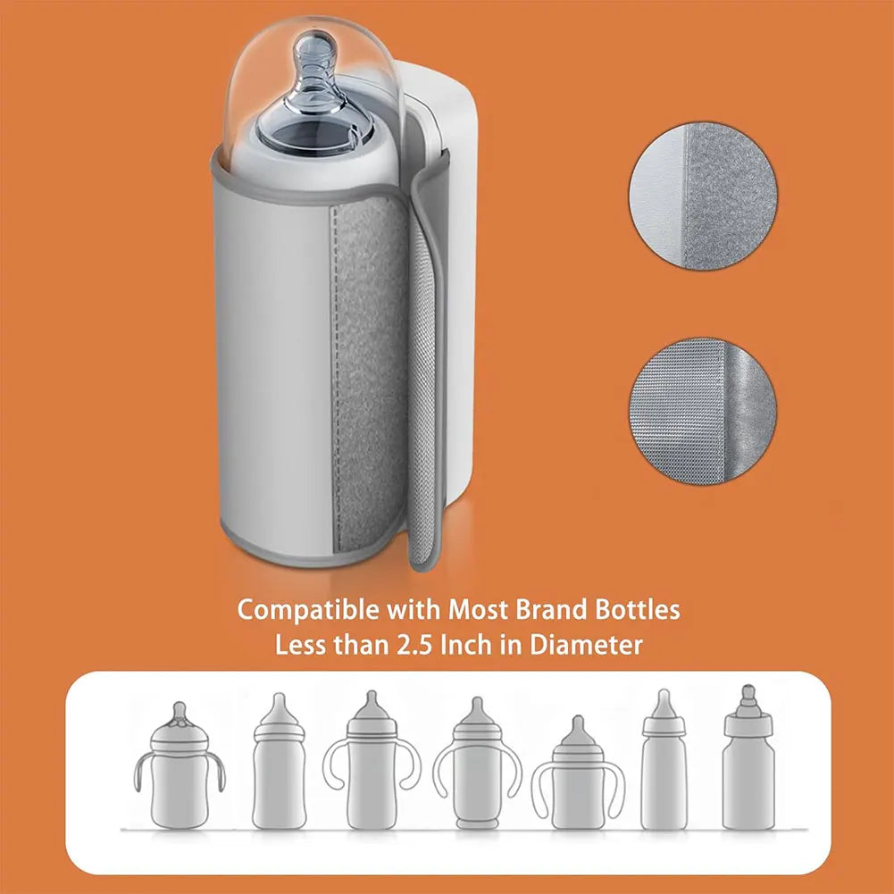 Rechargeable Baby Bottle Warmer with Temperature Control Travel Warmer for Traveling Camping Home